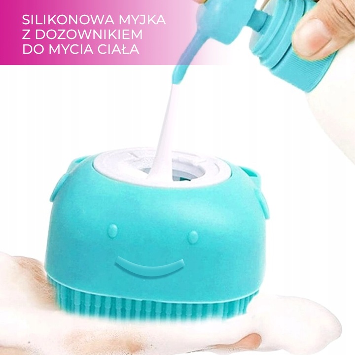 Silikonowa SZCZOTKA DO KĄPIELI z DOZOWNIKIEM dla Psów i Kotów – Skuteczna Pielęgnacja Sierści - obrazek 3