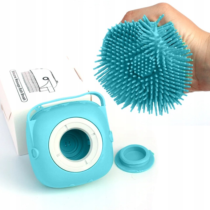 Silikonowa SZCZOTKA DO KĄPIELI z DOZOWNIKIEM dla Psów i Kotów – Skuteczna Pielęgnacja Sierści - obrazek 2